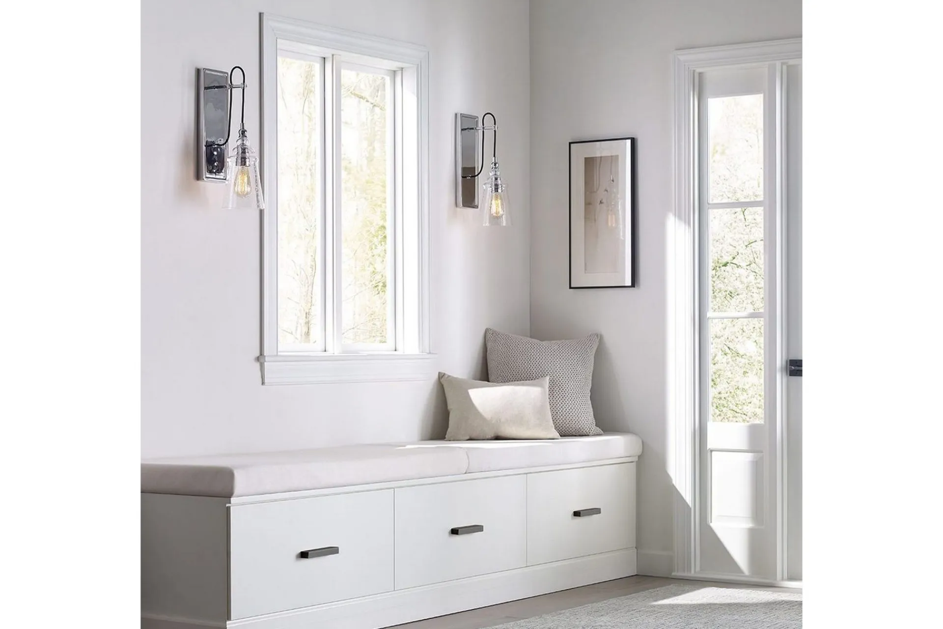 Nattbordslampe-Vegglampe Feiss Loras Krom