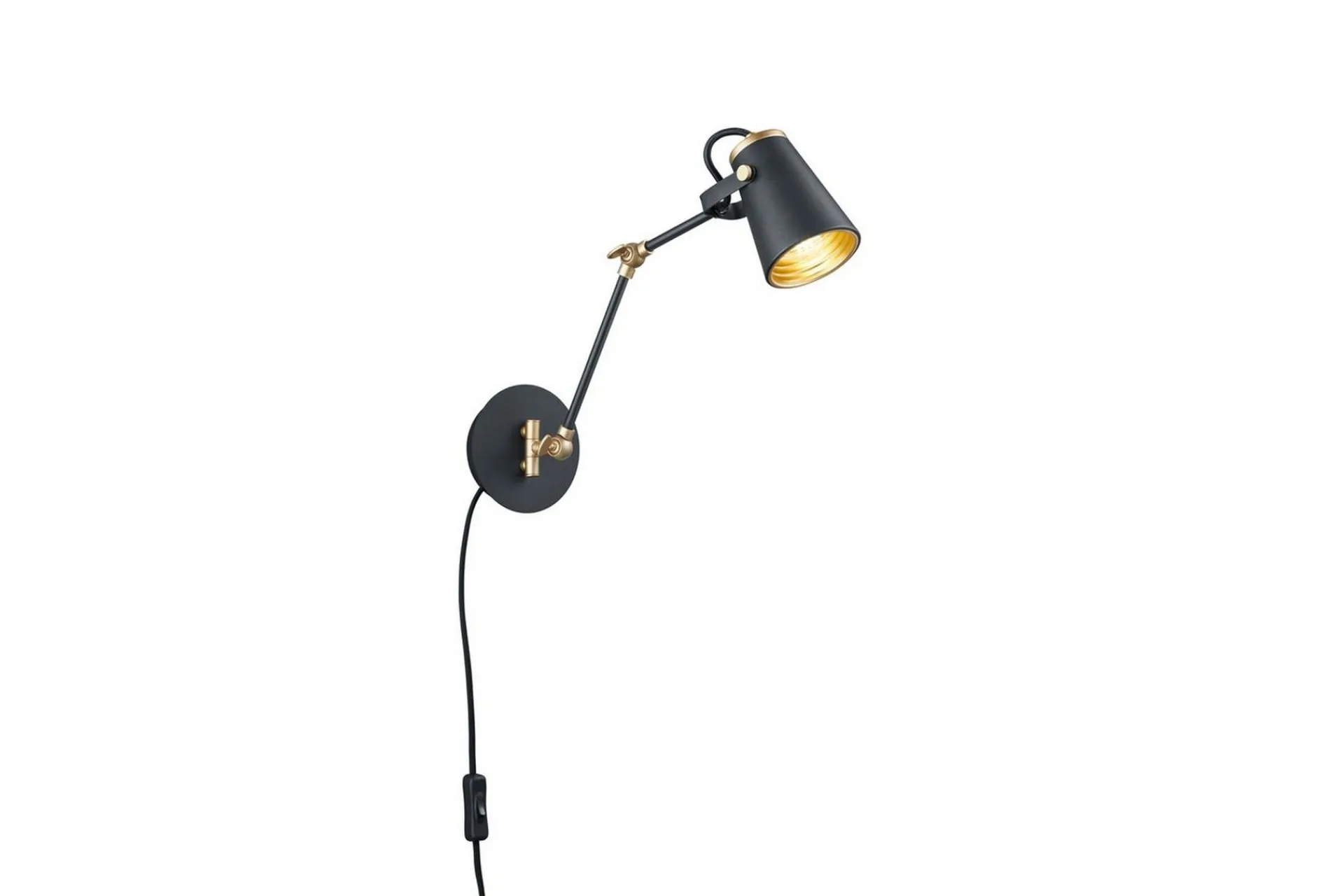 Trio Lighting Nattbordslampe|Soveromslampe-Vegglampe TRIO Edward Kullgrå,Gull