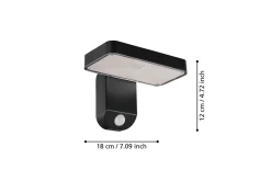 Eglo Solcelle Utelys & Solcellelamper-Vegglampe utendørsbelysning Pation med sensor Svart