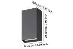 Eglo Veranda & Terrasse|Utelampe-Vegglampe Utendørsbelysning Spongano 200 mm Svart