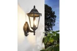 Eglo Fasadebelysning-Vegglampe Utendørs Navedo med Sensor Svart, Sølvpatinert, Klar Svart,Sølv