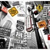 Veggmaleri NYC Sign On A Monochrome Background 250x193