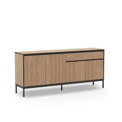 Sideboard & Skjenker-Velar Konsoll 180x80x40 cm Naturlig eik, tre-svart, svart