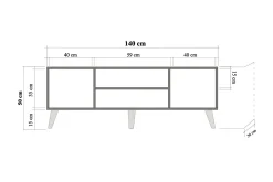 Tv-Benk & Mediabenk-Vellavie TV-benk 140 cm Panel Brun