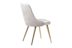 Venture Home Spisestoler & Kjøkkenstoler-Velvet Deluxe Fløyelstol Messing,Grey