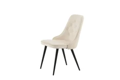 Venture Home Spisestoler & Kjøkkenstoler-Velvet Deluxe Lyx Fløyelstol Beige,Svart