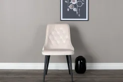Venture Home Spisestoler & Kjøkkenstoler-Velvet Deluxe Lyx Fløyelstol Beige,Svart