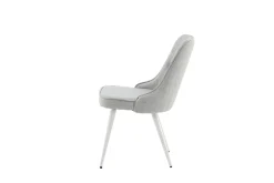 Venture Home Spisestoler & Kjøkkenstoler-Velvet Deluxe Spisestol Grå/Hvit