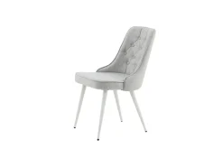 Venture Home Spisestoler & Kjøkkenstoler-Velvet Deluxe Spisestol Grå/Hvit