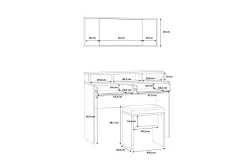 Sminkebord & Toalettbord-Vergina Sminkebord 110 cm Brun/Svart