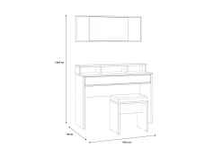 Sminkebord & Toalettbord-Vergina Sminkebord 110 cm Brun/Svart
