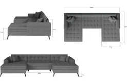 Velour Sofa & Fløyel Sofa-Vertizo Hjørnesofa Turkis