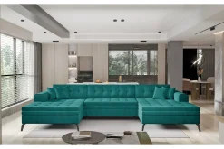 Velour Sofa & Fløyel Sofa-Vertizo Hjørnesofa Turkis
