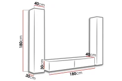 Vigo TV-møbelsett 260x40x180 cm