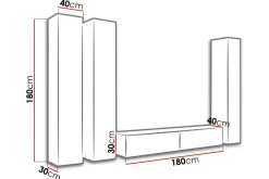 Tv-Møbelsett-Vigo TV-møbelsett 300x40x180 cm Hvit