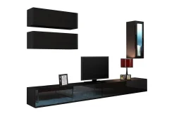 Tv-Møbelsett-Vigo TV-møbelsett 280x40x180 cm Svart,Hvit