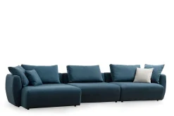 Sofa Med Sjeselong-Viimse Sofa med Divan 3-seter Blå