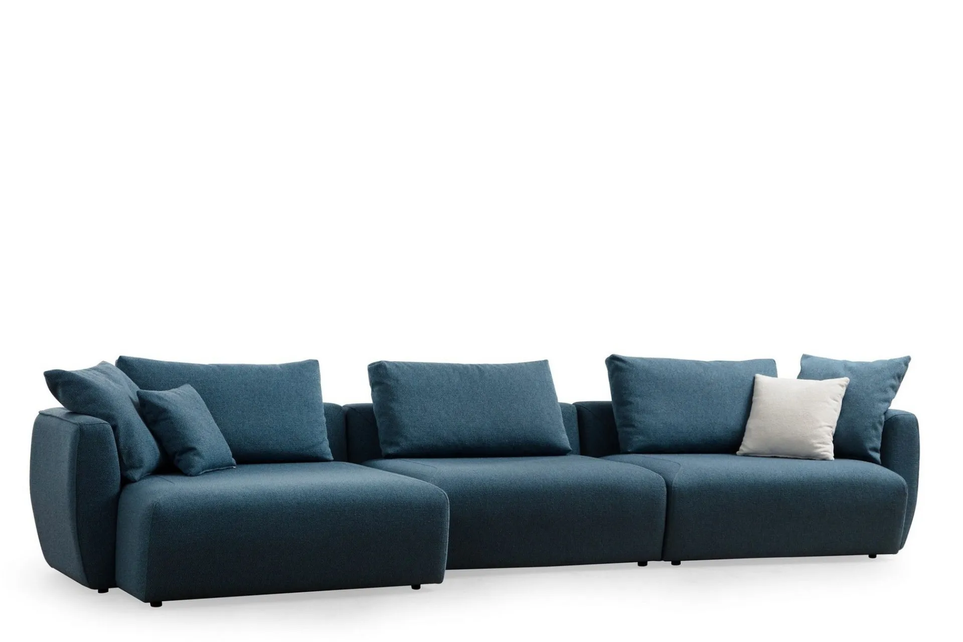 Sofa Med Sjeselong-Viimse Sofa med Divan 3-seter Blå