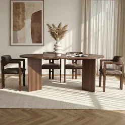 Spisegrupper-Vintar Spisebord- og stolsett 180x75x90 cm 5 deler Milano valnøtt, mørk valnøtt, brun