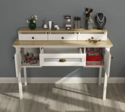 Sminkebord & Toalettbord-Virena Sminkebord 132 cm Krem, eik, grå