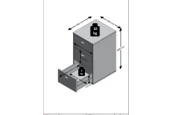 Scandinavian Choice Avlastningsbord-Virginia Nattbord 35 cm med Oppbevaring 3 Skuffer Ekstra Hvit