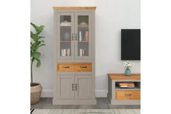 Loft24 Vitrineskap|Skap-Vitrine Selma Grey,Natur
