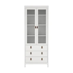 Tvilum Vitrineskap Madrid med 2 glassdører 3 skuffer 78x199 cm