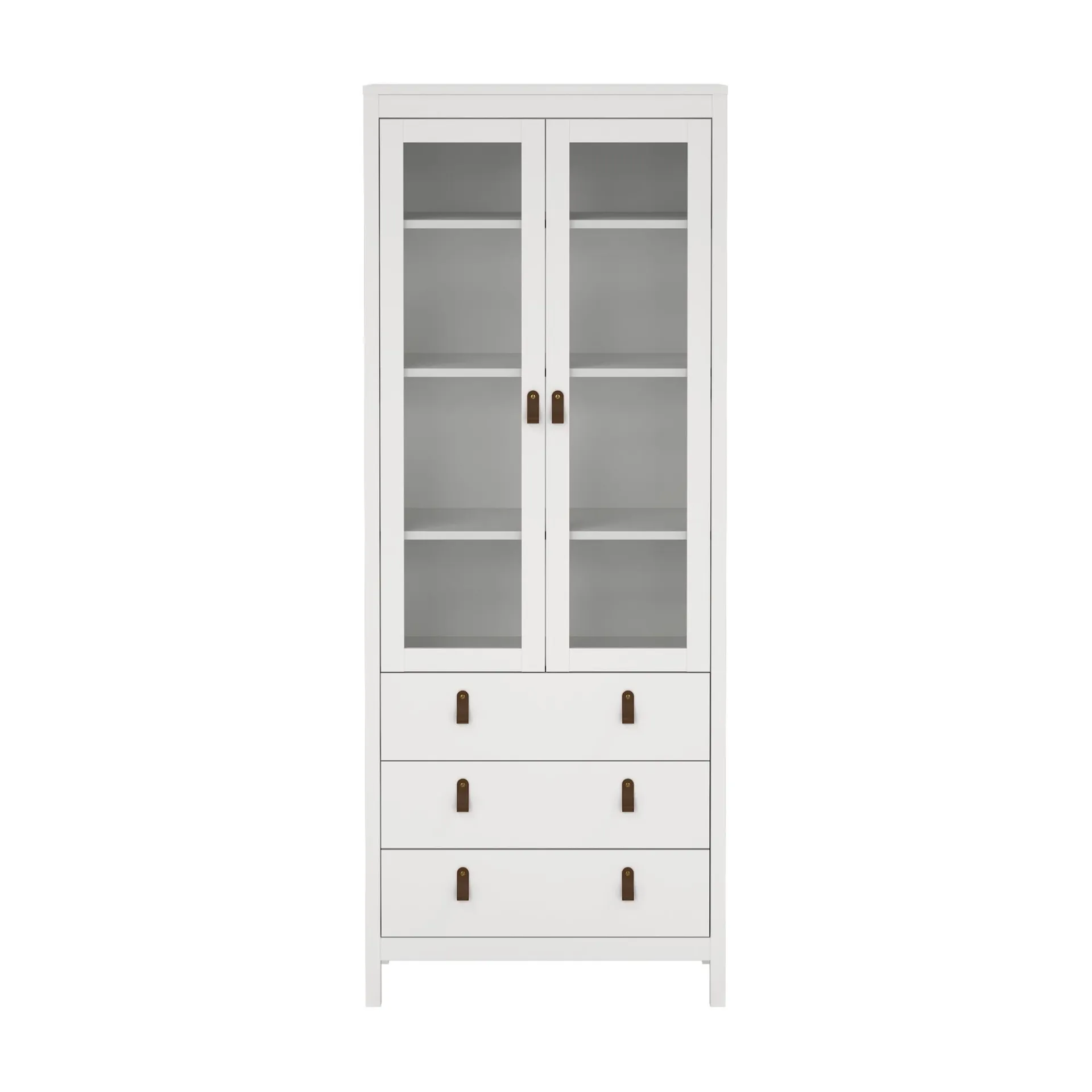 Tvilum Vitrineskap Madrid med 2 glassdører 3 skuffer 78x199 cm