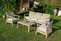 Veranda & Terrasse|Loungesett-Vomira Loungegruppe utendørs Desert Beige