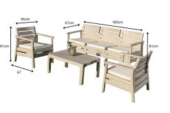 Veranda & Terrasse|Loungesett-Vomira Loungegruppe utendørs Desert Beige