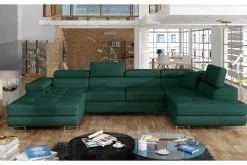 Velour Sofa & Fløyel Sofa-Vueltas Hjørnesovesofa Grønn