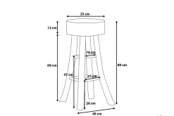 Barmøbler|Barstoler-Walton Barstol 40 cm Tre/Natur