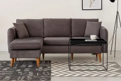 Velour Sofa & Fløyel Sofa|Sofa Med Sjeselong-Wardenburg Divansofa Venstre Grey
