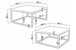Avlastningsbord|Sofabord-Wardner Sofabord 76 cm Svart