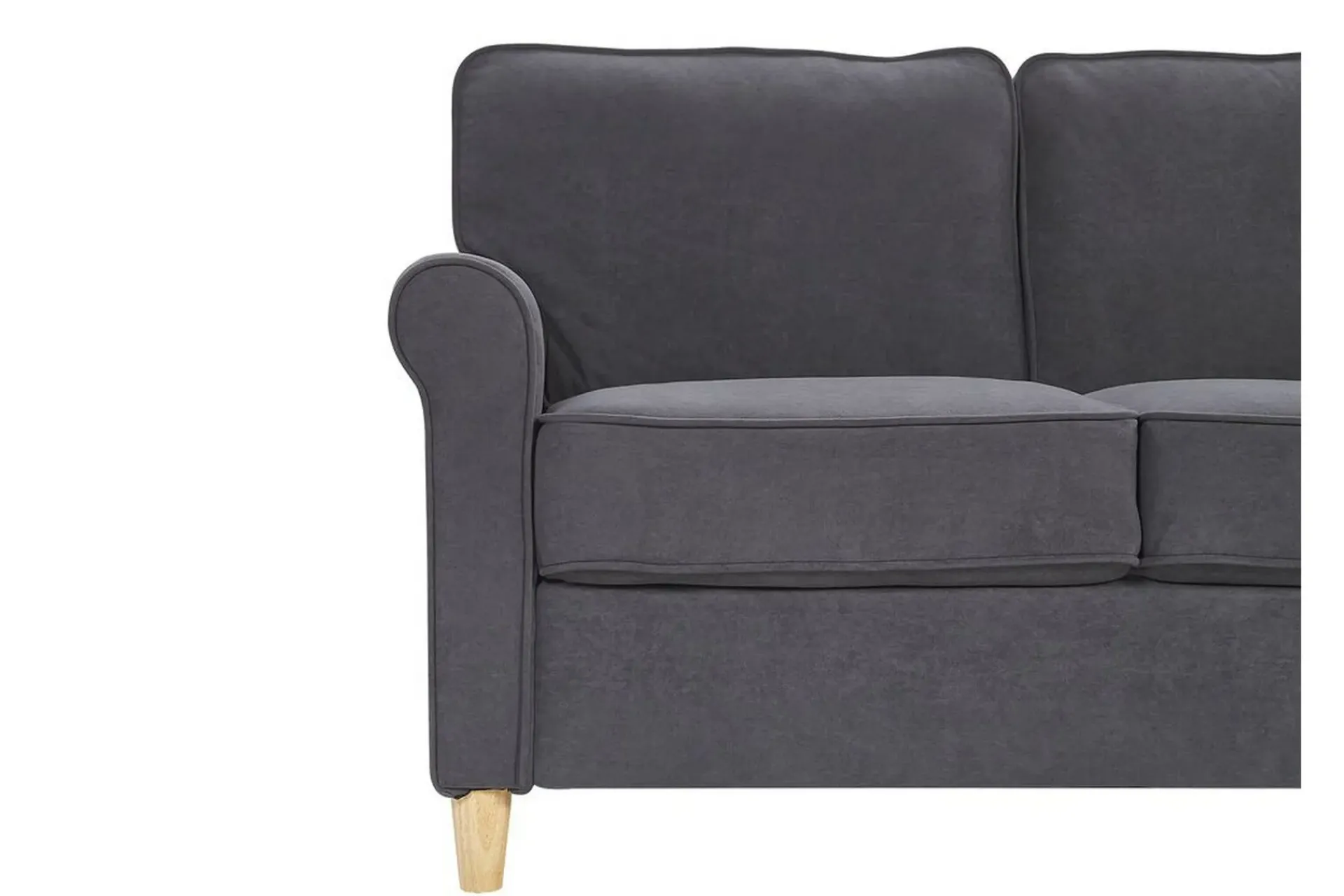 Velour Sofa & Fløyel Sofa-Warmoth 3-seter Sofa Grey