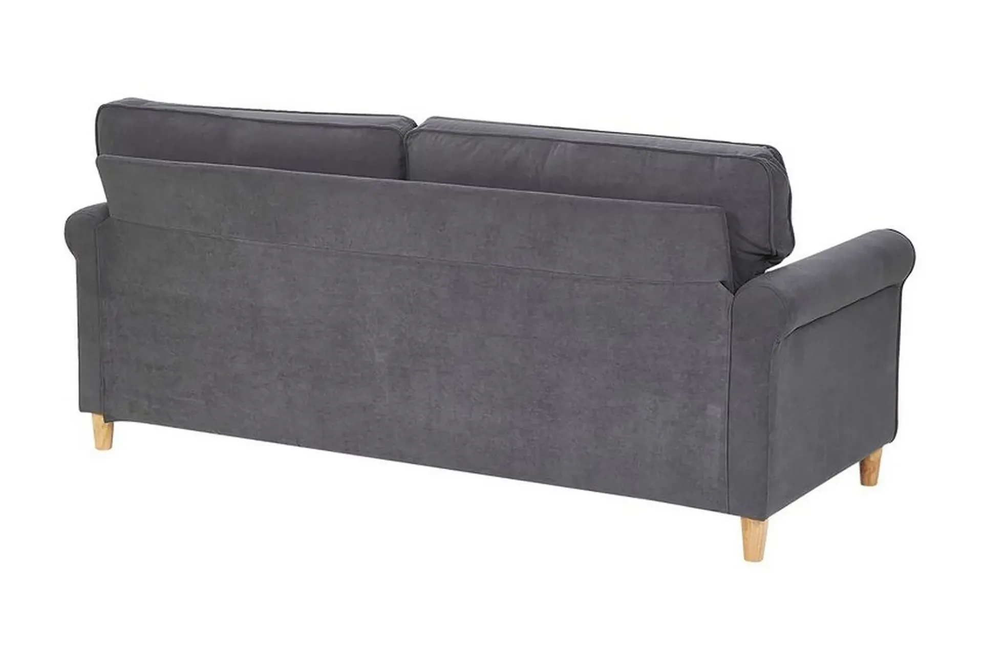 Velour Sofa & Fløyel Sofa-Warmoth 3-seter Sofa Grey