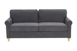 Velour Sofa & Fløyel Sofa-Warmoth 3-seter Sofa Grey