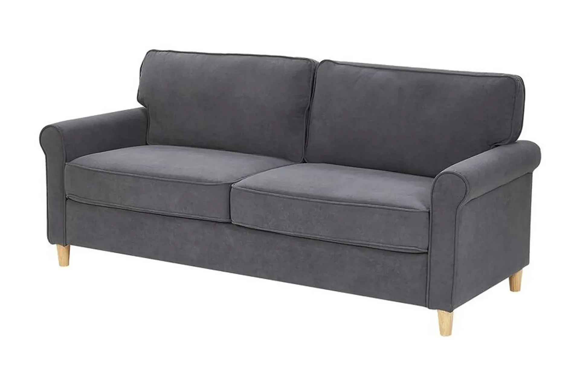 Velour Sofa & Fløyel Sofa-Warmoth 3-seter Sofa Grey