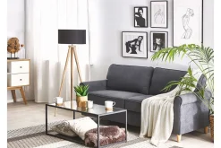 Velour Sofa & Fløyel Sofa-Warmoth 3-seter Sofa Grey
