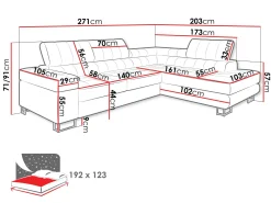 Warwick 4-seters Sofa med Sjeselong Venstre