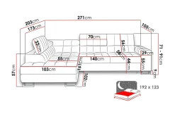 Warwick Sofa med Sjeselong 3-seter