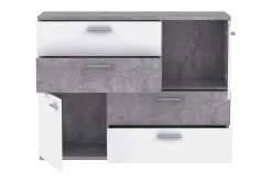 Kommode|Gangoppbevaring-Waunifor Kommode 125 cm Hvit,Grey