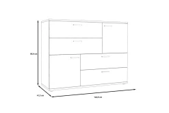 Kommode|Gangoppbevaring-Waunifor Kommode 125 cm Brun
