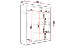 Concept 55 Westa Garderob 150x58x200 cm