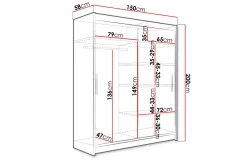 Garderober & Garderobesystem-Westa Garderob 150x58x200 cm Hvit