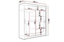 Garderober & Garderobesystem-Westa Garderob 150x58x200 cm Hvit