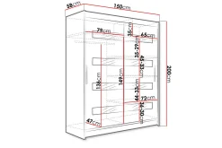 West Garderobe 150x58x200 cm