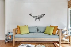 Skilt-Whale 1 Veggdekor Svart