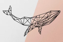 Skilt-Whale 1 Veggdekor Svart