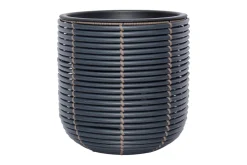 Dyrking|Tilbehør Utendørs-Wicker Blomsterkrukke D27xH28 cm Svart